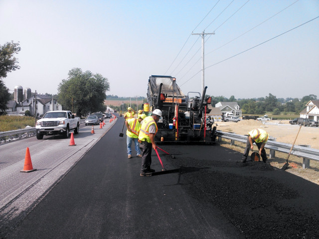 Pavers at work